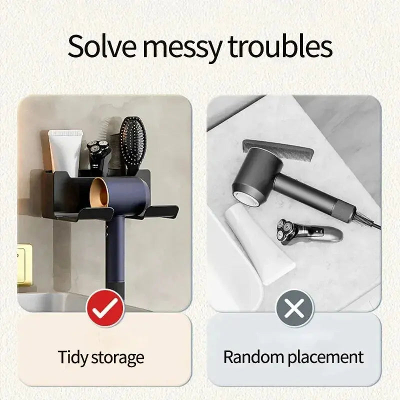 1 Pcs Hair Dryer Holder Wall Dryer Cradle Straightener Stand Hairdryer Organizer Box Plastic Hair Dryer Stand Bathroom Organizer 2GETHER 4EVER