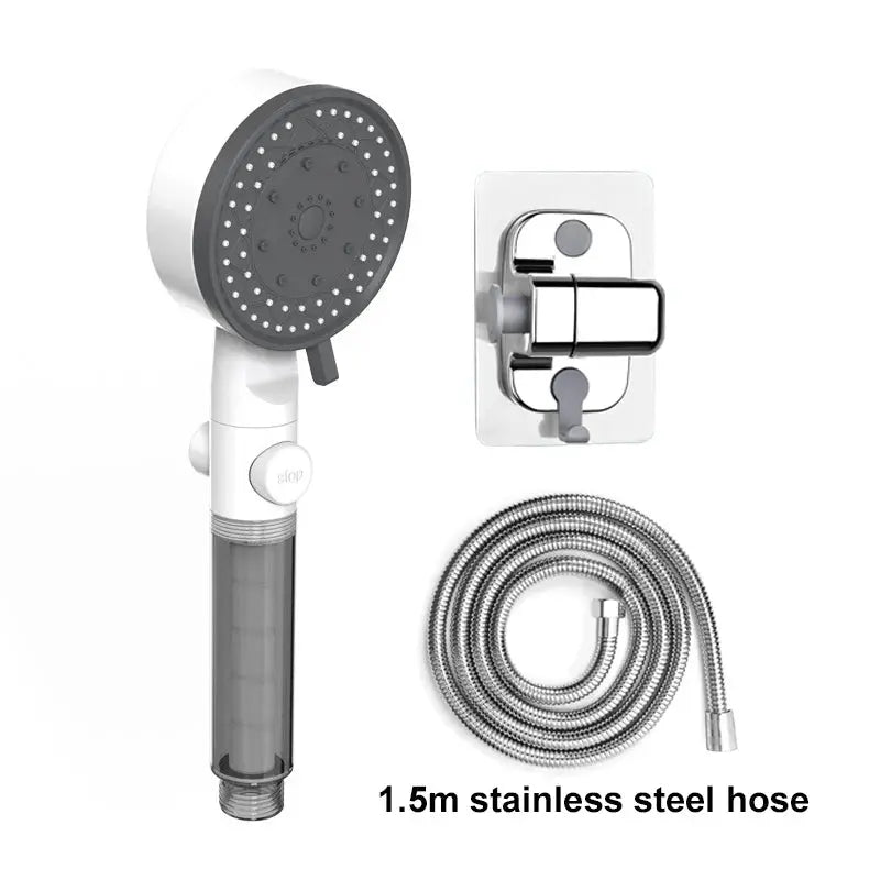 10 Spray Filtered Shower Head High-Pressure Handheld Water Saving Showerhead Fall Resistance Black White Bathroom Shower Nozzle 2GETHER 4EVER