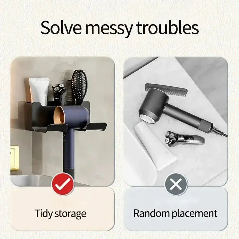 1 Pcs Hair Dryer Holder Wall Dryer Cradle Straightener Stand Hairdryer Organizer Box Plastic Hair Dryer Stand Bathroom Organizer 2GETHER 4EVER