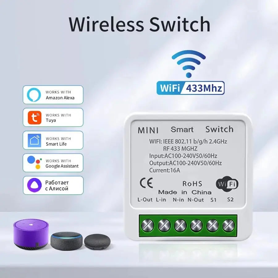 1/2/3Gang Wall Switch RF 433MHz Wireless Light Switch Tuya Smart WiFi Switch Smart Life APP Voice Control With Alexa Google Home 2GETHER 4EVER