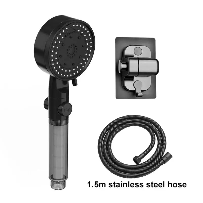 10 Spray Filtered Shower Head High-Pressure Handheld Water Saving Showerhead Fall Resistance Black White Bathroom Shower Nozzle 2GETHER 4EVER