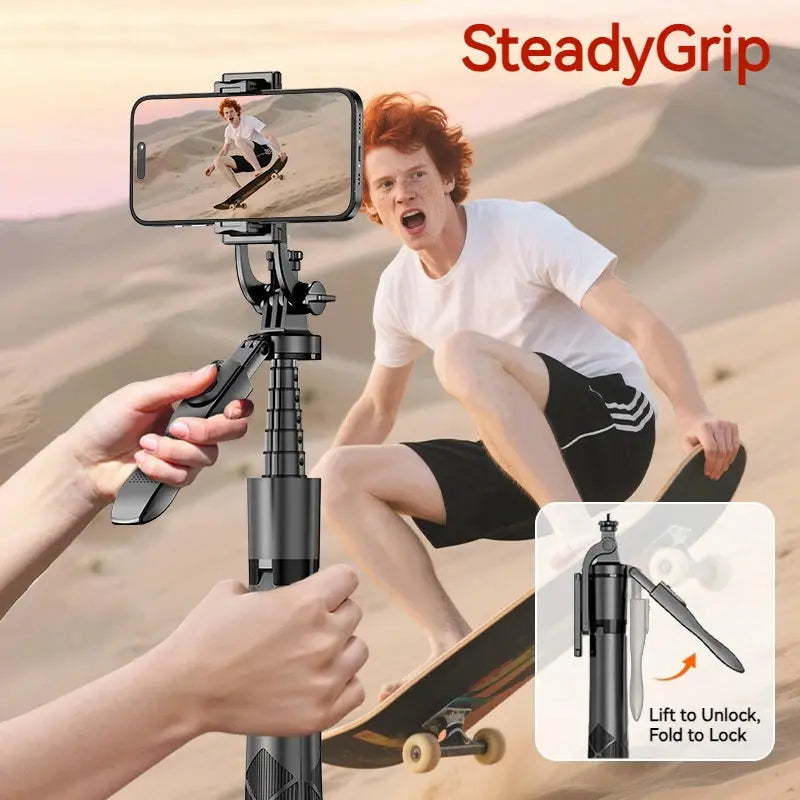 1.8 Meter Auto Pop Open Tripod Selfie Stick for Phone Camera GoPro 360 Rotating Stand with Remote Control for LIVE Vlog Video 2GETHER 4EVER